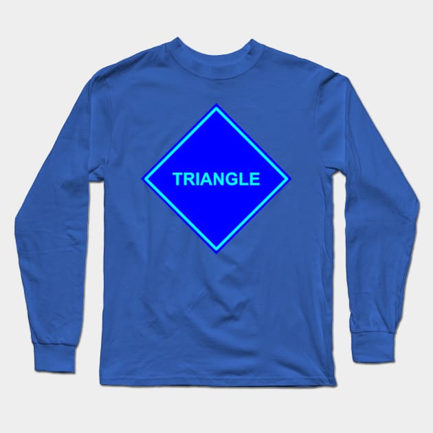 Blue Blue Triangle Long Sleeve T-Shirt by rockcock